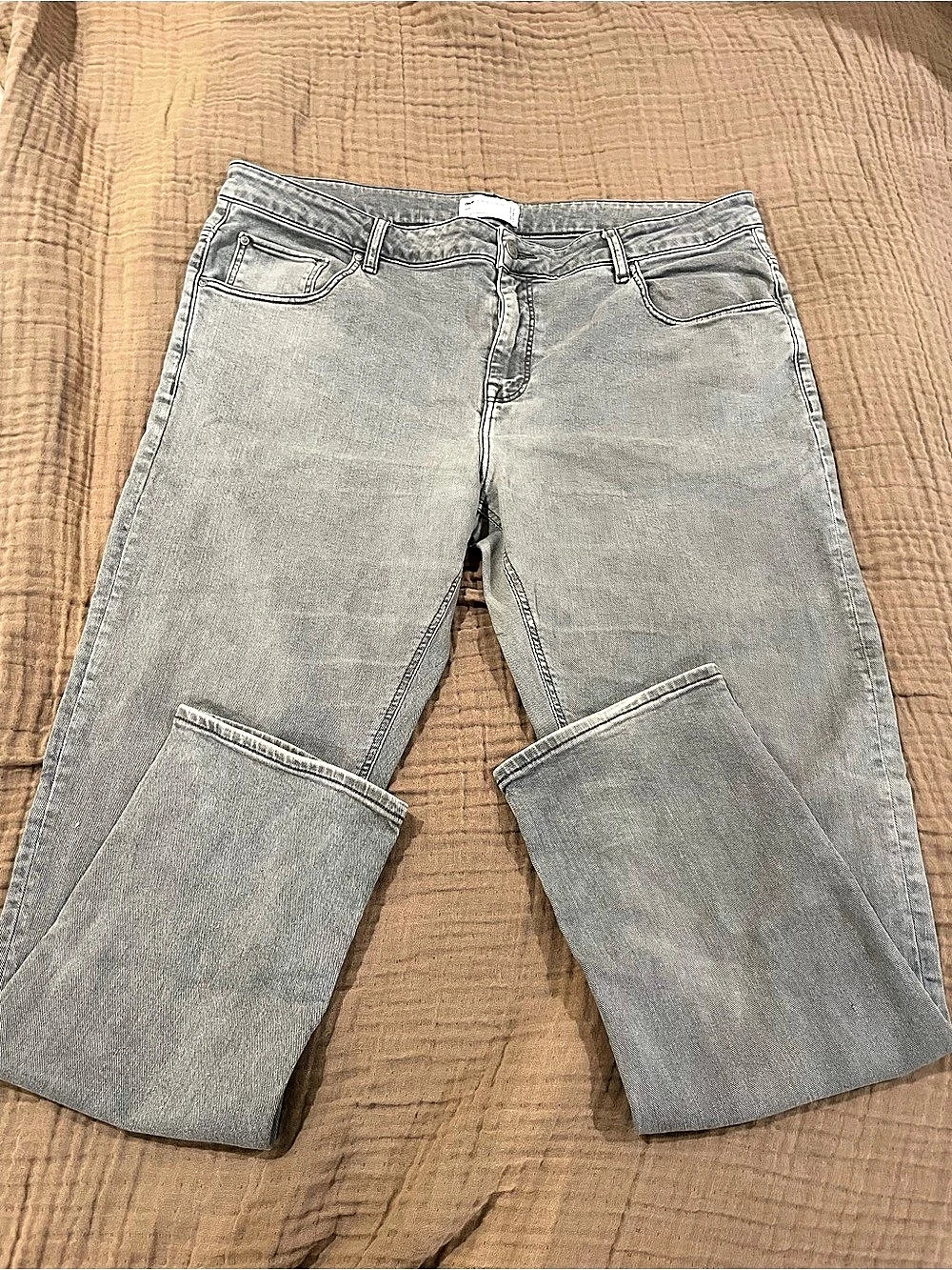 ASOS Design Wide Leg Jeans Gray Waist 40 Length 32
